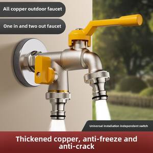 Bibcocks de jardin extérieur au design moderne <span class=keywords><strong>Robinet</strong></span> antigel à <span class=keywords><strong>double</strong></span> <span class=keywords><strong>sortie</strong></span> avec poignée d'eau verrouillable en aluminium pour machines à laver - Product Image 5