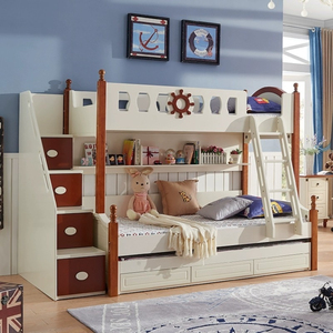 เตียงสองชั้นทรงโมเดิร์นสำหรับเด็กผู้หญิง รุ่น DK Board-Wood Princess ขนาด Twin Twin High Low ผลิตจากวัสดุเป็นมิตรกับสิ่งแวดล้อม หุ้มด้วยผ้าโพลีเอสเตอร์อย่างดี ให้ความสะดวกสบาย - Product Image 5