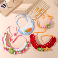 Collier pour animaux de compagnie tricoté à la main, joli cache-salive en tricot, ornement de cou pour chatons et petits chiens