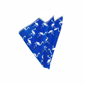 Gray Flamingo Printed Textile Weaving Pocket Square for Men - Product Image 2
