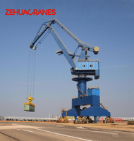 Vente Flash 360 °   Grue portique pivotante en acier, 10t-120t, grue portique pivotante à flèche articulée sur mesure pour le levage de marchandises en vrac en quai portuaire