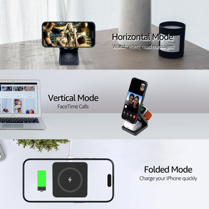 Dropshipping 15W Có Thể Gập Lại 3-Trong-1 Từ Trạm Sạc Không Dây Cho Apple Các Thiết Bị Cho Iphone 16-12 Cho Iwatch Airpods - Product Image 5