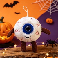 Ornement en peluche œil d'Halloween, pendentif suspendu effrayant avec yeux sanglants, décoration de fête, vente en gros, faible MOQ