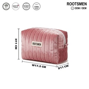 Bolsa de Maquillaje Acolchada de Terciopelo, Mediana, 17.5 cm, Color Rosa Empolvado, Estuche Cosmético Acolchado con Acabado Suave, Logotipo Personalizado, OEM, ODM - Product Image 5