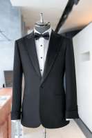 Costume de Mariage Homme Luxe Brodé Paillettes Jacquard Coupe Slim 2 Pièces Veste Blazer