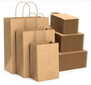 Bolsa de Compra de Papel Kraft Personalizada con Logotipo, Asa de Papel Kraft Orgánico Ecológico para Promoción en Supermercados - Product Image 1