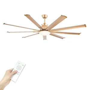 High-Efficiency 220V DC/AC Industrial PMSM <b>Ceiling</b> Fan with 5 Aluminum Blades for <b>Large</b> Spaces-for Glass AC Farms & Restaurants - Product Image 2