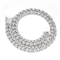 Joyería Hip Hop Fina, Chapada en Oro, 16 mm, con Diamantes Moissanite, Cadena Cubana de Plata de Ley 925