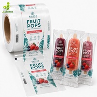 Sachets personnalisés imprimés colorés thermoscellables pour bâtonnets de crème glacée, emballages transparents en BOPP pour sucettes glacées, sacs en plastique pour bâtonnets de glace