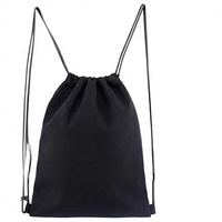 Sac à cordon en coton uni de luxe personnalisé avec logo, écologique, portable, pour le sport, sac cadeau, sac à dos à cordon – Vente en gros