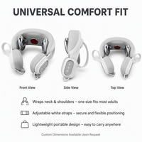 Masseur portable EMS chauffant pour le cou et les épaules, à pétrissage profond et design élégant, idéal pour les voyages et les déplacements professionnels