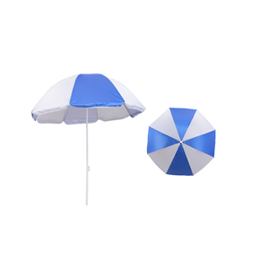 Parasol de plage bleu et blanc de 40 pouces en tissu Oxford 210D avec revêtement argenté, résistant au vent et à l'UV, inclinable et réglable pour piscine extérieure - Vente en gros - Product Image 1