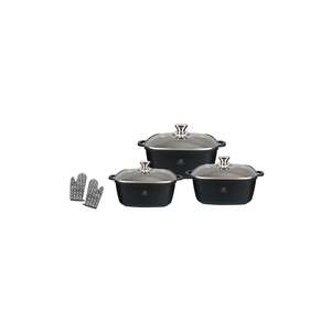 Insieme minimalista di 3 Cocottes Carrées rivestite di smalto pentole pentole pentole stufato padelle per friggere padelle per cucinare - Product Image 1