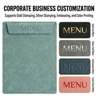 Porte-menu magnétique en cuir PU A4 pour restaurant, café, avec logo personnalisé imprimé, porte-bill avec boucle pour stylo