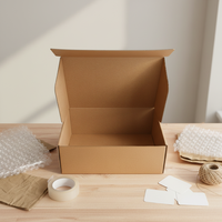 Boîtes d'expédition pliables en carton kraft ondulé pour vêtements et cosmétiques, emballage express écologique en gros