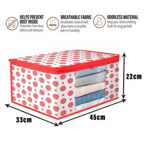 Sac de rangement Saree transparent de haute qualité pour femme, pochette de travail à fleurs à pois rouges, pour femmes, prix de gros - Product Image 5