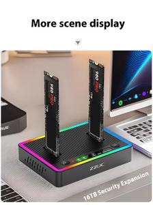 Station d'accueil SSD <span class=keywords><strong>Nvme</strong></span> haute vitesse Cloner USB C sans outil vers double baie hors ligne <span class=keywords><strong>M2</strong></span> Clone Duplicator Enclosure - Product Image 5