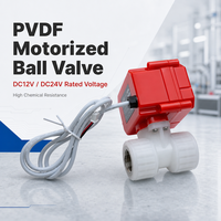 RDNT DC12V/24V Quick-operating Electric Ball Valve 2-way PVDF 1/2 Port Size -20C 45C IP67 Protection 0.6MPa OEM Supported