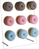 Support de présentation en acrylique transparent, support pour bagels et beignets, plateau pour les tables de friandises de fête, mariage, rangement à domicile