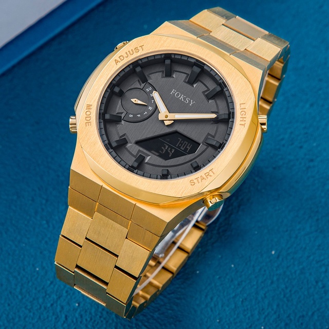 Luxury Reloj Sport Retro China Lcd Display Chain Analog Stainless Steel Original Oem Logo Custom Men Wrist Digital Watch for Men