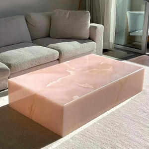 Oem giá bán buôn đá cẩm thạch hiện đại độc đáo bên Bảng đồ nội thất màu Hồng <span class=keywords><strong>Onyx</strong></span> plinth bảng bên - Product Image 5