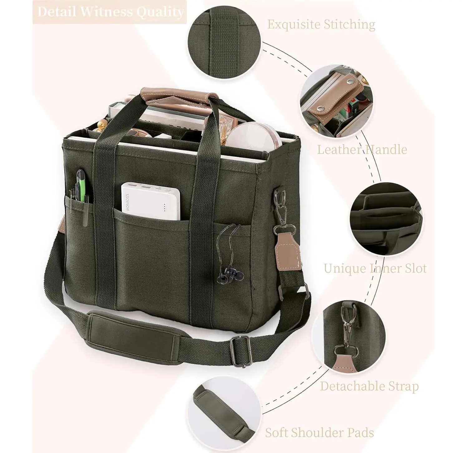حقيبة نسائية مخصصة قابلة لإعادة الاستخدام من القماش الكتاني حقيبة نسائية ضخمة خفيفة الوزن من القماش الكتاني