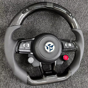 พวงมาลัยคาร์บอนไฟเบอร์ทรงสปอร์ตแบบฐานแบนสำหรับ Volkswagen Golf <span class=keywords><strong>7r</strong></span> Gti MK7 POLO Passat CC Jetta ปรับแต่งได้ตามต้องการ - Product Image 1