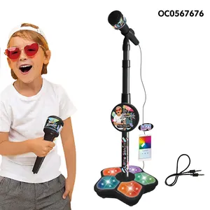 Musical Instrument Kids Karaoke Electronic Toys Games Microphone With Stand For Children