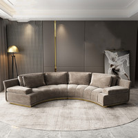 Canapé modulaire villa en velours italien Mobilier salon Canapé moderne luxe en forme de U