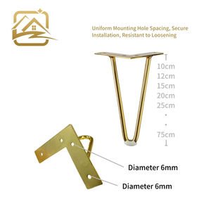 Venta al por mayor de fábrica: Patas de sofá modernas de metal dorado en forma de U, de múltiples alturas, patas de hierro duraderas para sofá cama y armario. - Product Image 3