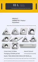 Outil de tour CNC à lame diamantée avec revêtement PCD Coupe carrée Tournant Tête de couteau en aluminium OEM personnalisable