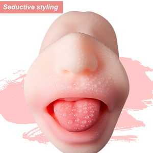 Toptan seksi mastürbasyon kupası gerçekçi yapay yetişkin dil dil ağız seks oyuncakları kutusu ile toptan için erkek - Product Image 4