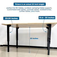 Pied de table pliable en métal moderne à hauteur réglable pour camping-car, bateau, yacht, motorhome - Utilisation pour salle à manger et salon