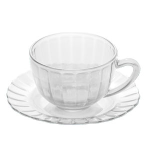 ชุดกาแฟแก้วราคาโรงงาน 12 ชิ้น ชุดถ้วยชาและจานรองลายดอกบัว ถ้วยคาปูชิโน 6 ออนซ์ พร้อมจานรอง แก้วลายฟักทองพร้อมจานรอง Taza De Te - Product Image 5