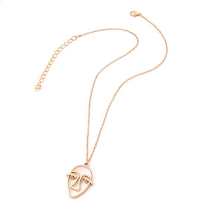 Collar con Colgante de Rostro, Aleación de Zinc, Chapado en Oro, Joyería de Moda para Mujer, Fiesta, 2026 - Product Image 3