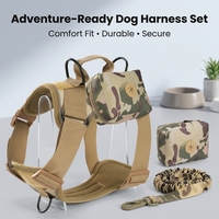 Ensemble de harnais tactique pour animaux de compagnie, sac de rangement, laisse élastique, collier anti-explosion, adapté à l'entraînement des chiens et aux promenades quotidiennes en plein air