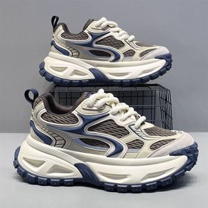 Baskets plateforme rétro de haute qualité pour hommes 39-44, décontractées, à lacets, respirantes, en maille, antidérapantes, pour le printemps - Product Image 1
