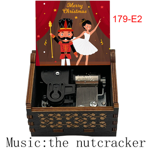 Boîte à <span class=keywords><strong>musique</strong></span> à manivelle en bois, <span class=keywords><strong>casse</strong></span>-<span class=keywords><strong>noisette</strong></span> antique, prête à être expédiée, artisanat pour filles, fils, parents, amis, cadeau de Noël - Product Image 3