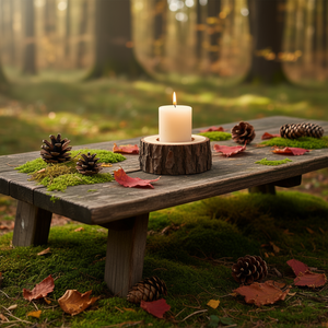 Ilan Wooden <b>Log</b> Candle <b>Holder</b> 10x22cm Natural Decorative Trunk - Product Image 2