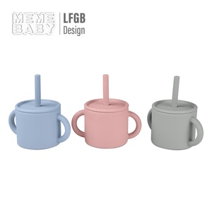 Gobelet à bec verseur en silicone pliable pour bébé, sans BPA, de qualité alimentaire, avec couvercle et poignée, très vendu - Product Image 2