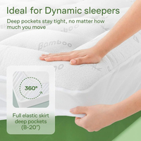 Surmatelas matelassé en bambou, taille Queen et King, rafraîchissant, extra épais de 3 pouces, respirant, doux, protège-matelas, poche profonde