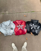 Sweats à capuche personnalisés en coton épais et épais délavés à l'acide avec fermeture éclair veste à capuche vintage délavée Streetwear