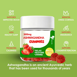 MOQ 100 pièces, logo OEM, Gummies à la fraise à l'ashwagandha, complément alimentaire pour la relaxation et la récupération de l'énergie - Product Image 3