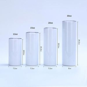 Vaso de acero inoxidable de doble pared recto al por mayor, 12oz 15oz 20oz 30oz, para sublimación, taza de viaje en blanco con tapa y pajita para camping - Product Image 3