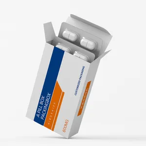 Caja de papel personalizada para todo tipo de medicamentos, cartón blanco, vitaminas, hierbas, productos para el cuidado de la salud, caja plegable de maquillaje