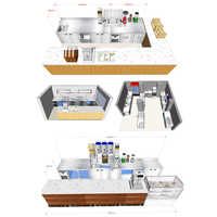 HENGZHI Comptoir de bar à bubble tea en acier inoxydable de qualité commerciale, longueur personnalisable 1,5m/1,8m/2m, capacité 1000 tasses