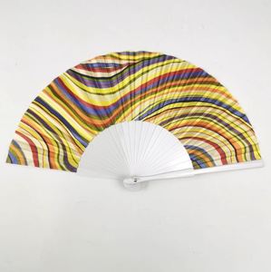 Éventail en plastique délicat QM 23cm, personnalisé, haute qualité, imprimé sur mesure, pour festivals, mariages, vente en gros - Product Image 2