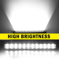 Barre lumineuse LED 6D à double rangée 12V 24V, 8 pouces 52 pouces, faisceau combiné spot et large, pour tout-terrain 4x4 ATV UAZ, éclairage de travail, rétrofit automobile