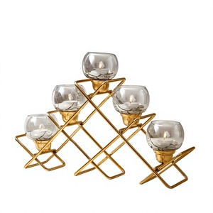 Candélabre en fer noir à 3 bras, design arbre en spirale, support de bougies pour décoration intérieure - Product Image 1