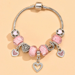 Bracelet à breloques bohème de haute qualité pour femmes, avec chaîne, cristal, couronne, amour, multi-éléments, réglable, DIY - Product Image 1
